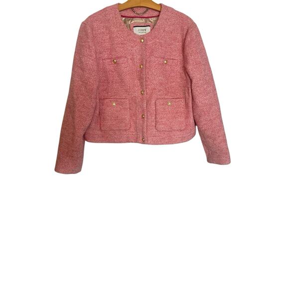 J.Crew Collection Cropped Boucle Lady Jacket Mario Bellucci® BJ941 Pink 16 - Picture 4 of 16
